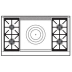  Wolf 48-inch Dual Fuel Range with French Top DF48450F/S/P IMAGE 3