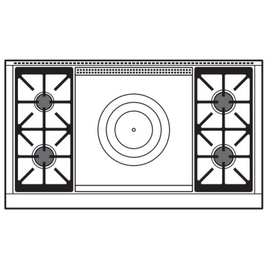  Wolf 48-inch Dual Fuel Range with French Top DF48450F/S/P IMAGE 3