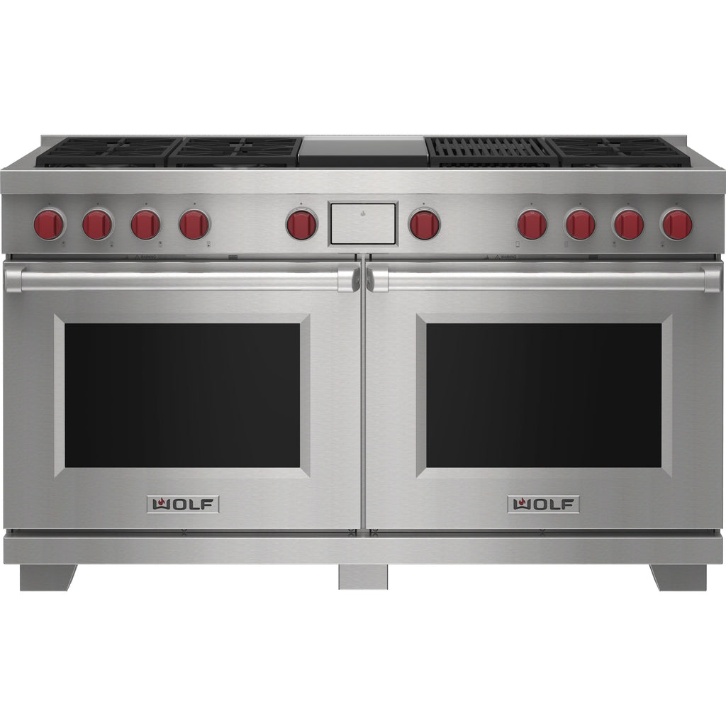  Wolf 60-inch Dual Fuel Range with Griddle and Charbroiler DF60650CG/S/P IMAGE 1