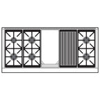  Wolf 60-inch Dual Fuel Range with Griddle and Charbroiler DF60650CG/S/P IMAGE 3