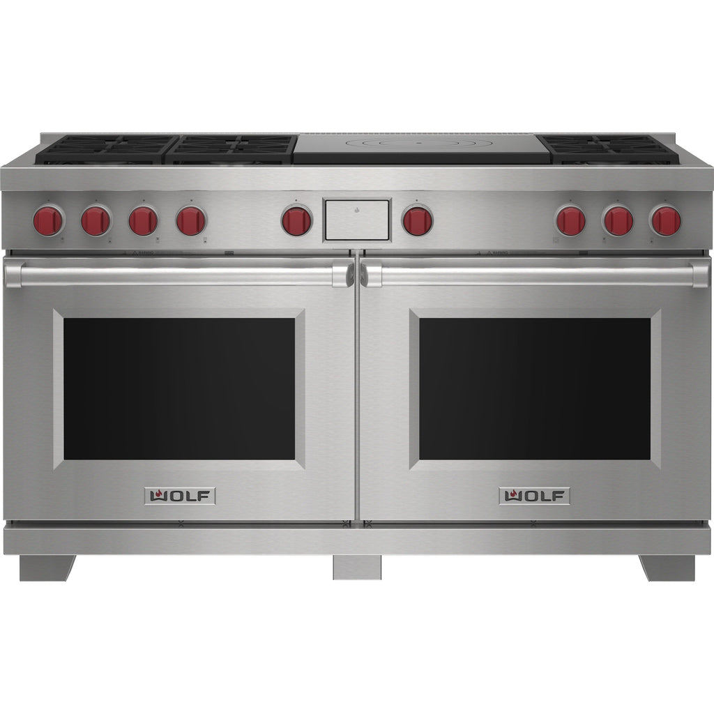  Wolf 60-inch Dual Fuel Range with French Top DF60650F/S/P/LP IMAGE 1