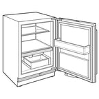  Sub-Zero 24-inch, 4.7 cu. ft. Designer Series Compact Refrigerator with Ice Maker DEU2450CI/R IMAGE 2