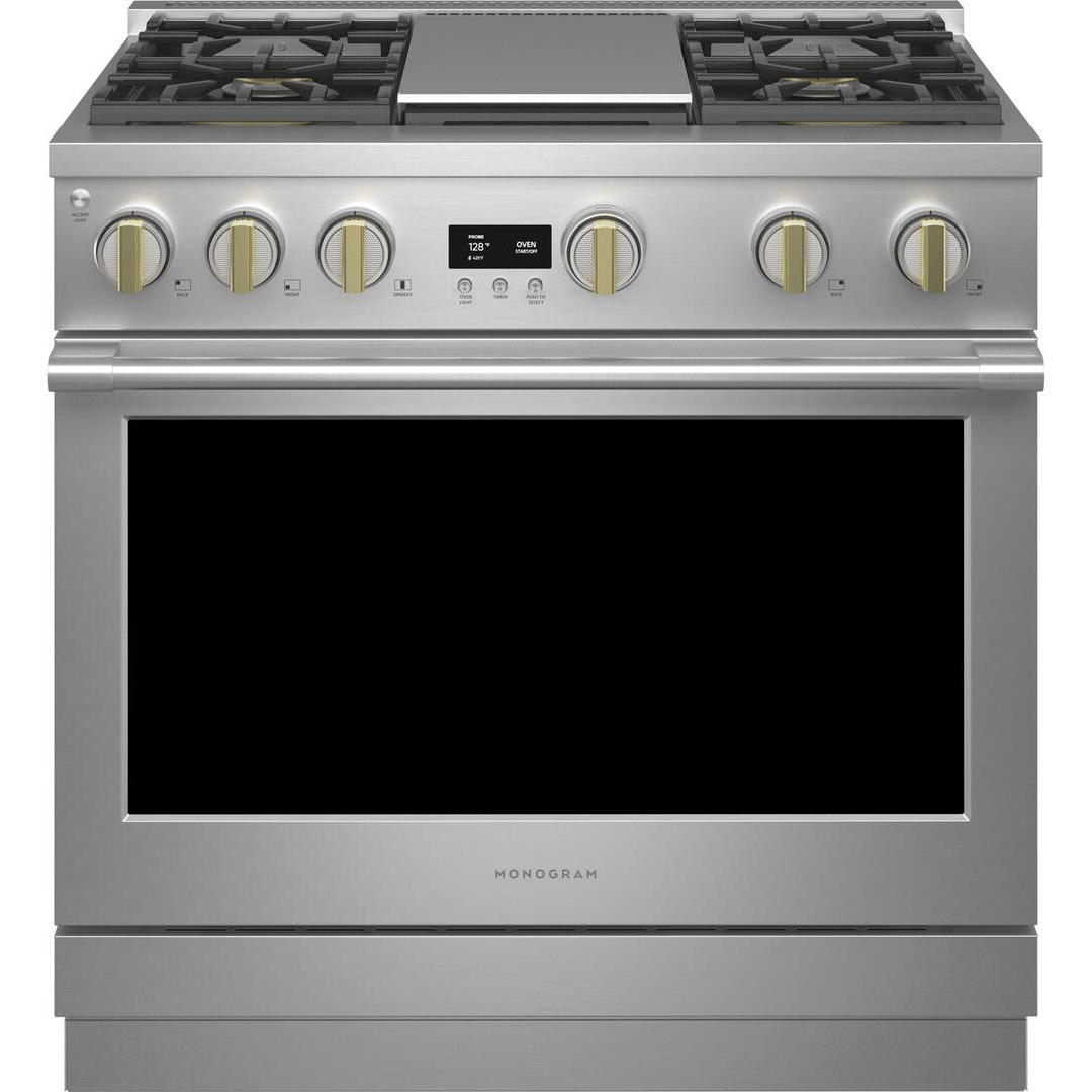  Monogram 36-inch Freestanding Gas Range with Convection Technology ZGP364NDTSS IMAGE 1