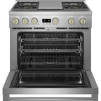  Monogram 36-inch Freestanding Gas Range with Convection Technology ZGP364NDTSS IMAGE 2