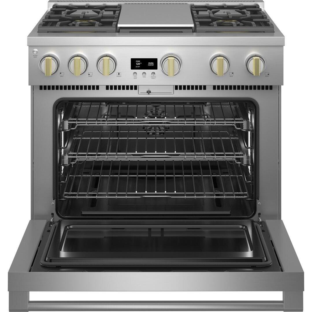  Monogram 36-inch Freestanding Gas Range with Convection Technology ZGP364NDTSS IMAGE 2