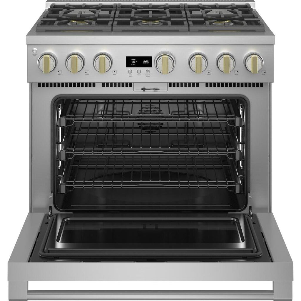  Monogram 36-inch Freestanding Gas Range with True European Convection Technology ZDP366NTSS IMAGE 2