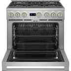  Monogram 36-inch Freestanding Gas Range with True European Convection Technology ZDP366NTSS IMAGE 2