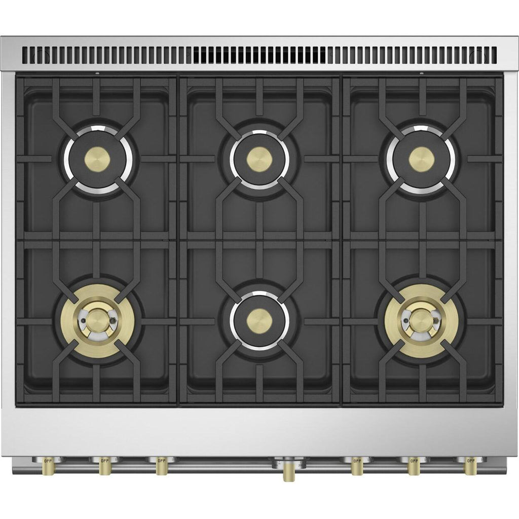  Monogram 36-inch Freestanding Gas Range with True European Convection Technology ZDP366NTSS IMAGE 4