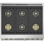  Monogram 36-inch Freestanding Gas Range with True European Convection Technology ZDP366NTSS IMAGE 4