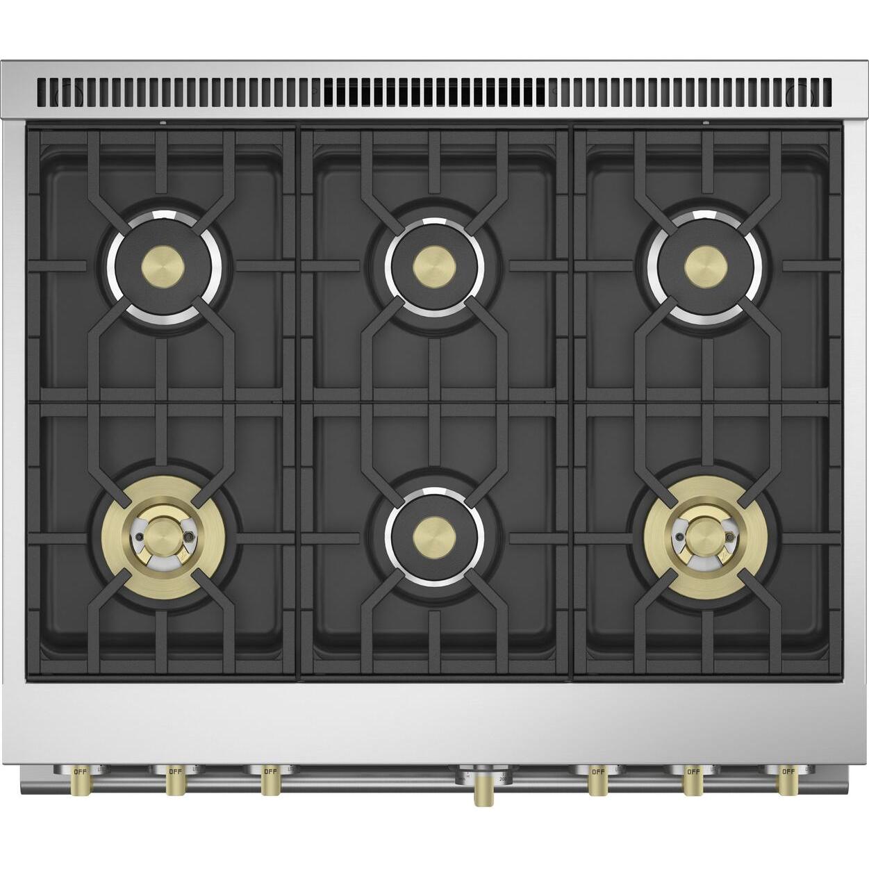  Monogram 36-inch Freestanding Gas Range with True European Convection Technology ZDP366NTSS IMAGE 4