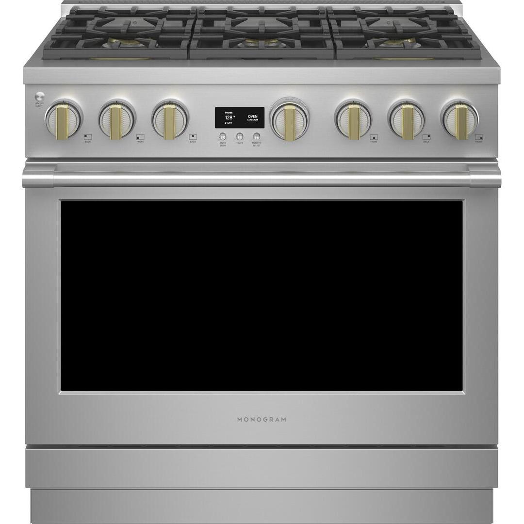  Monogram 36-inch Freestanding Gas Range with Convection Technology ZGP366NTSS IMAGE 1