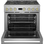  Monogram 36-inch Freestanding Gas Range with Convection Technology ZGP366NTSS IMAGE 3