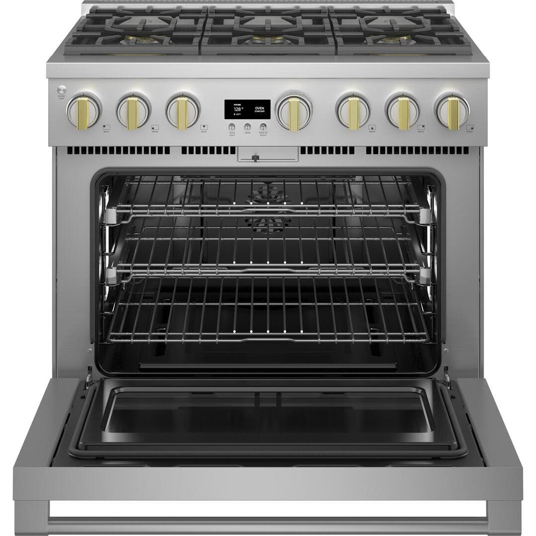  Monogram 36-inch Freestanding Gas Range with Convection Technology ZGP366NTSS IMAGE 3