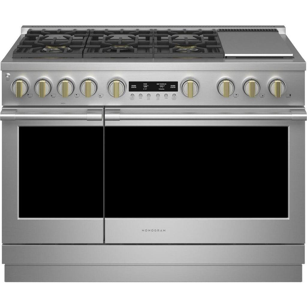  Monogram 48-inch Freestanding Dual-Fuel Range with True European Convection Technology ZDP486NDTSS IMAGE 1