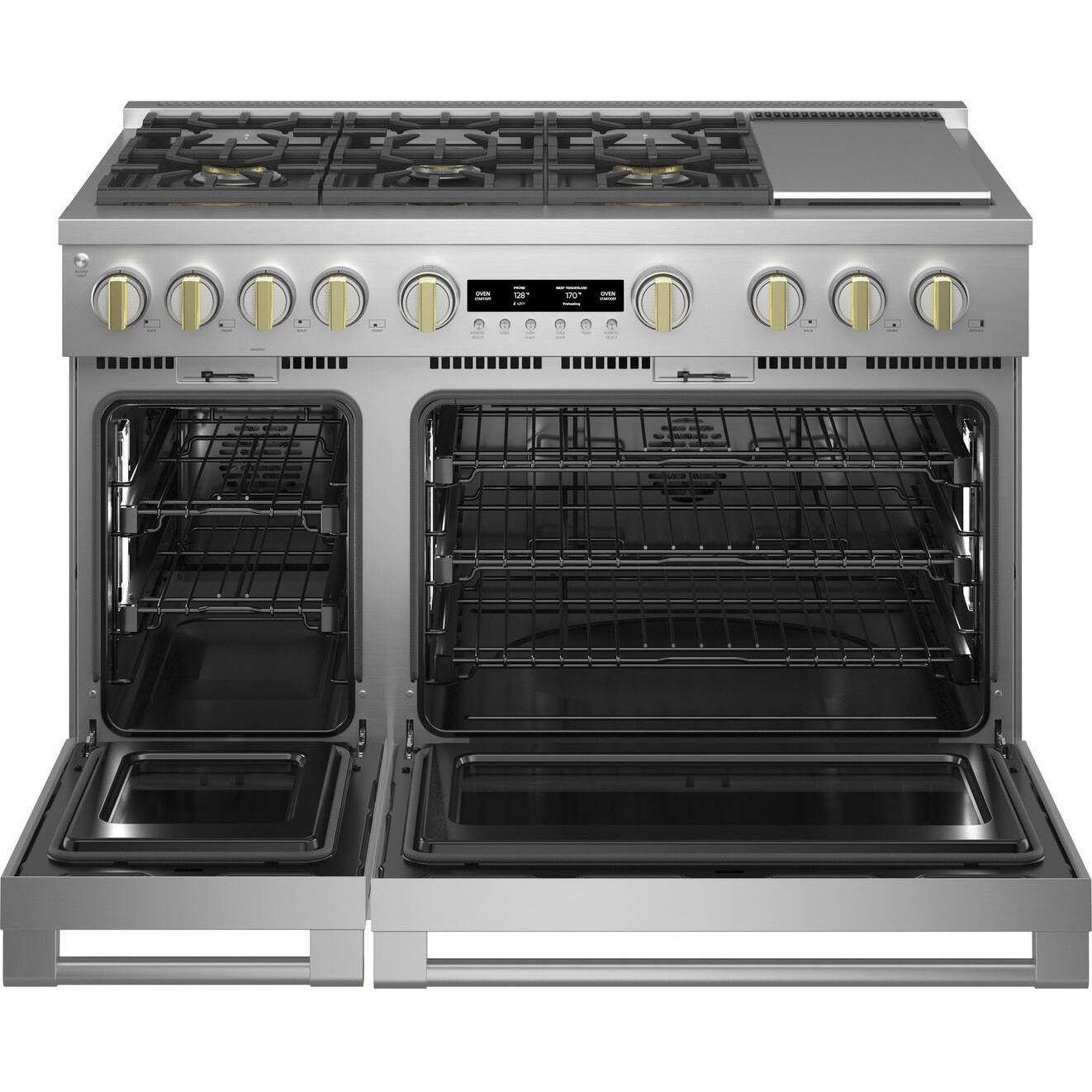  Monogram 48-inch Freestanding Dual-Fuel Range with True European Convection Technology ZDP486NDTSS IMAGE 2