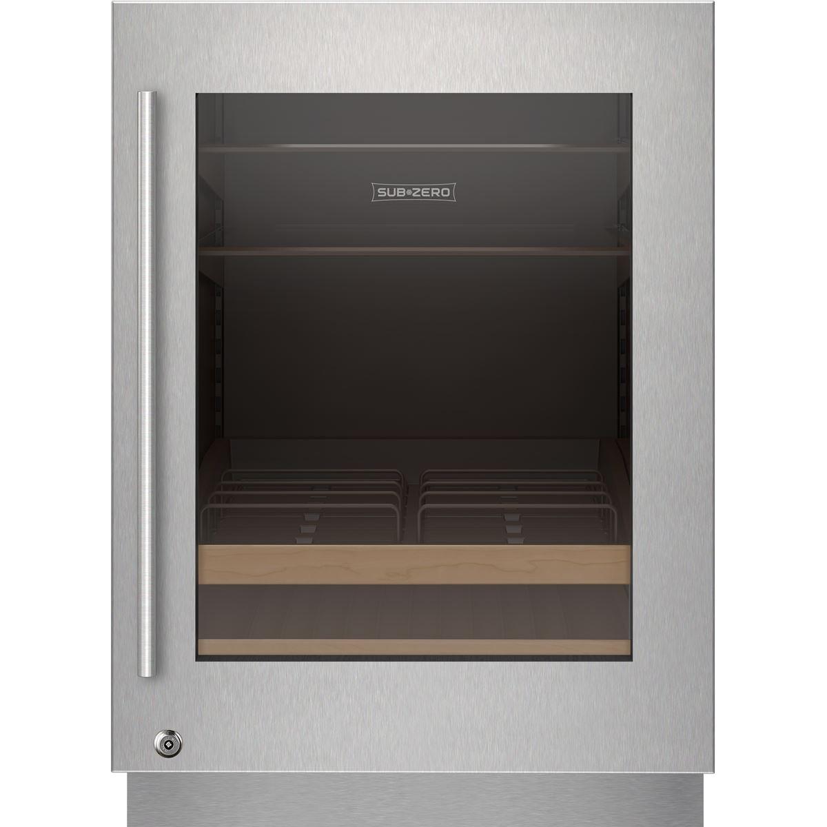  Sub-Zero Stainless Steel Glass Door Panel with Lock - Tubular Handle, Right Hinge 9029032 IMAGE 1