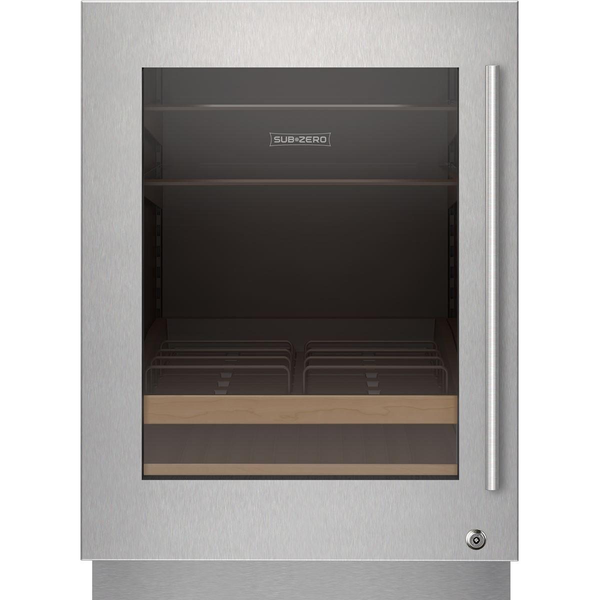  Sub-Zero Stainless Steel Glass Door Panel with Lock - Tubular Handle, Left Hinge 9029026 IMAGE 1