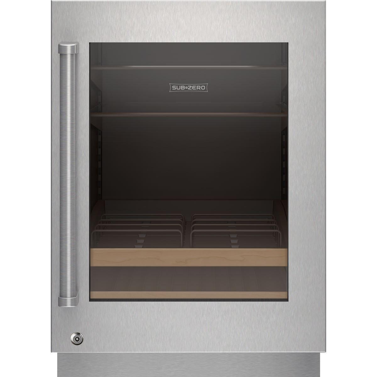  Sub-Zero Stainless Steel Glass Door Panel with Lock - Pro Handle, Right Hinge 9028544 IMAGE 1