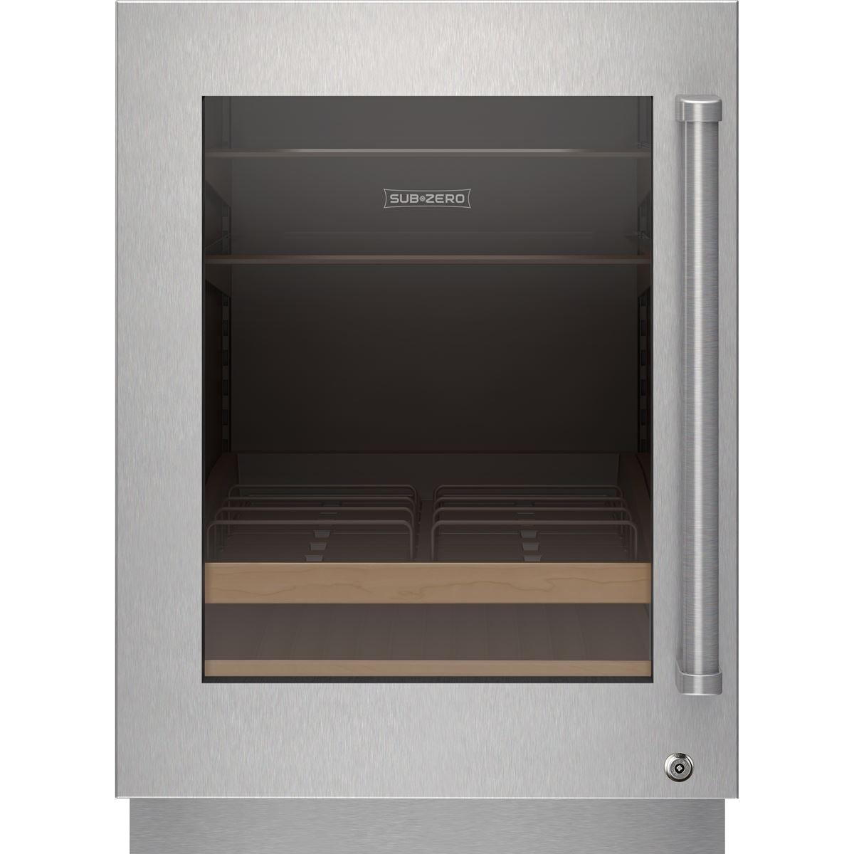  Sub-Zero Stainless Steel Glass Door Panel with Lock - Pro Handle, Left Hinge 9028513 IMAGE 1