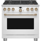  Café 36-inch Freestanding Gas Range with WI-FI Connect CGY366P4TW2 IMAGE 1