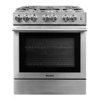  Blomberg 30-inch slide-in Gas Range with Convection Technology BGR30522CSS IMAGE 1
