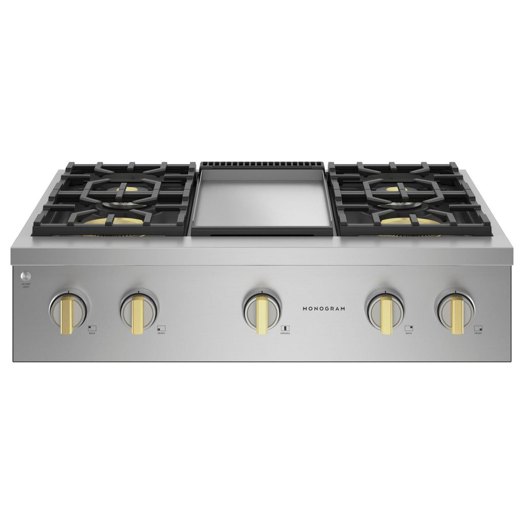  Monogram 36-inch Gas Rangetop with Griddle ZGU364NDTSS IMAGE 3