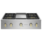  Monogram 36-inch Gas Rangetop with Griddle ZGU364NDTSS IMAGE 3