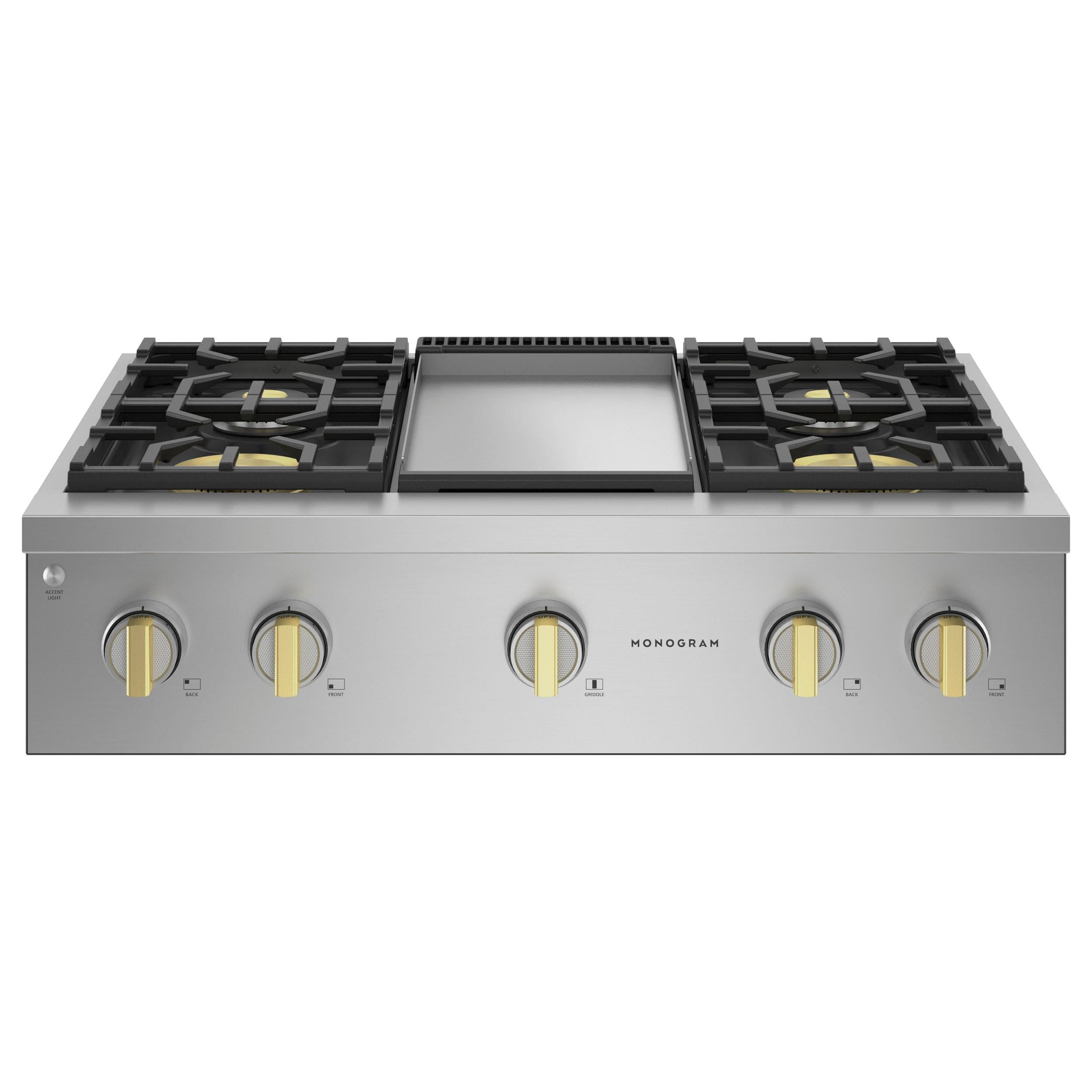  Monogram 36-inch Gas Rangetop with Griddle ZGU364NDTSS IMAGE 3
