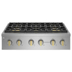  Monogram 36-inch Gas Rangetop with 6 Burners ZGU366NTSS IMAGE 1