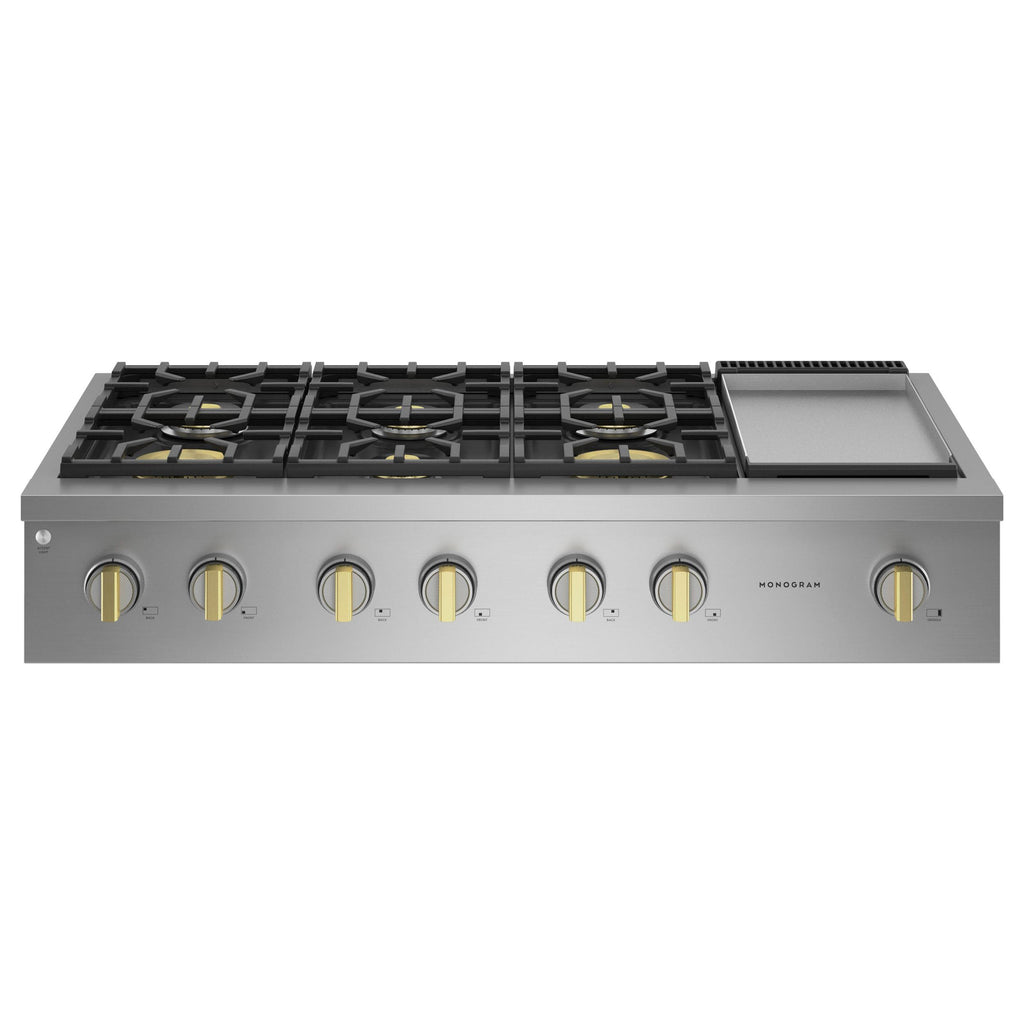  Monogram 48-inch Gas Rangetop with Griddle ZGU486NDTSS IMAGE 3