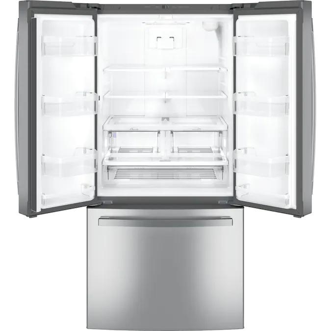 GE 33-inch, 24.8 cu. ft. French 3-Door Refrigerator with Internal Water Dispenser GNE25JYKFS IMAGE 4