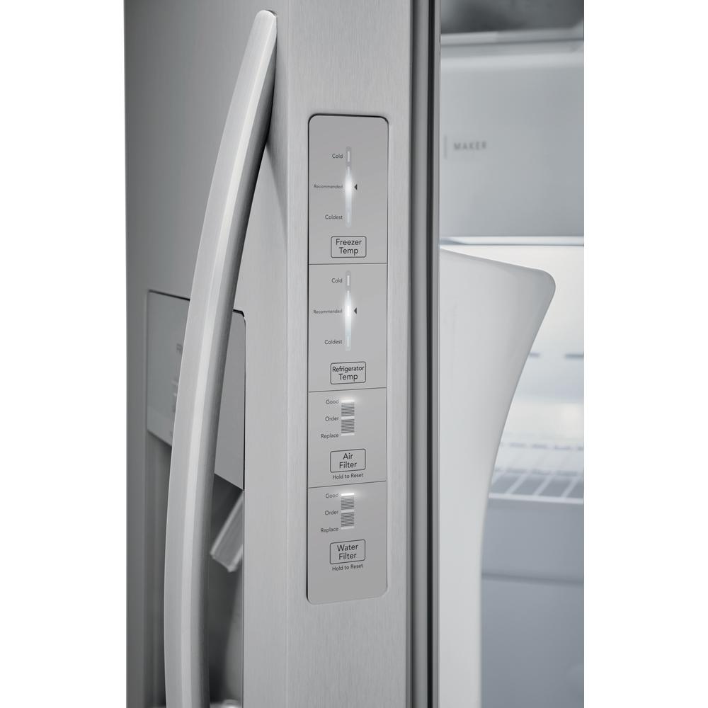  Frigidaire 36-inch, 25.6 cu.ft. Freestanding Side-by-Side Refrigerator with Water and Ice Dispensing System FRSS2633AS IMAGE 11