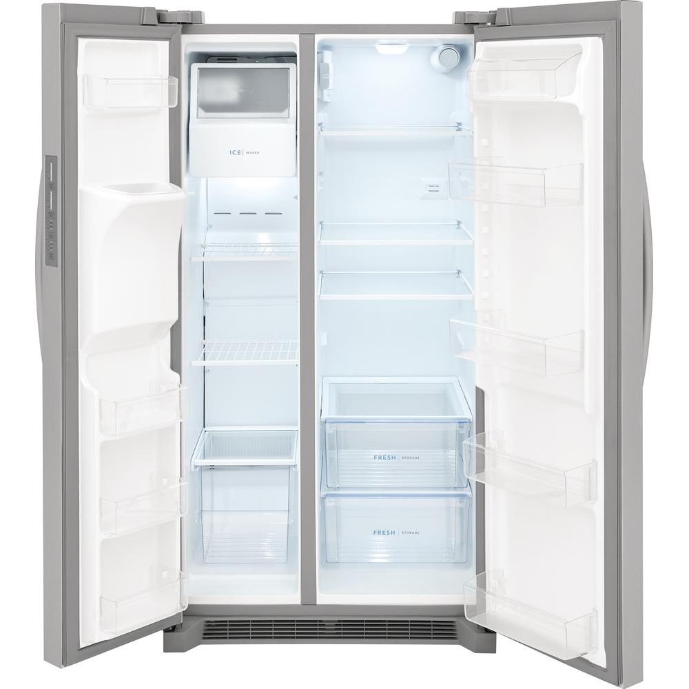  Frigidaire 36-inch, 25.6 cu.ft. Freestanding Side-by-Side Refrigerator with Water and Ice Dispensing System FRSS2633AS IMAGE 2