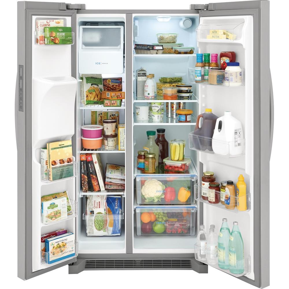  Frigidaire 36-inch, 25.6 cu.ft. Freestanding Side-by-Side Refrigerator with Water and Ice Dispensing System FRSS2633AS IMAGE 3