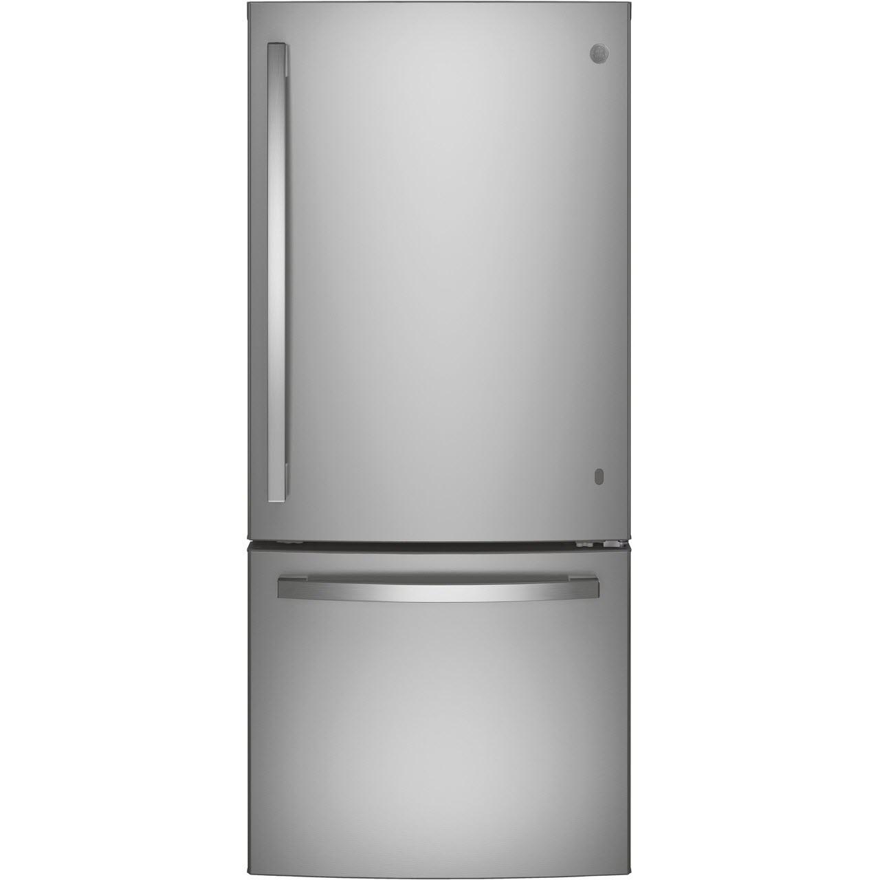  GE 30-inch, 21 cu.ft. Freestanding Bottom Freezer Refrigerator with Interior Ice Maker GDE21EYKFS IMAGE 1