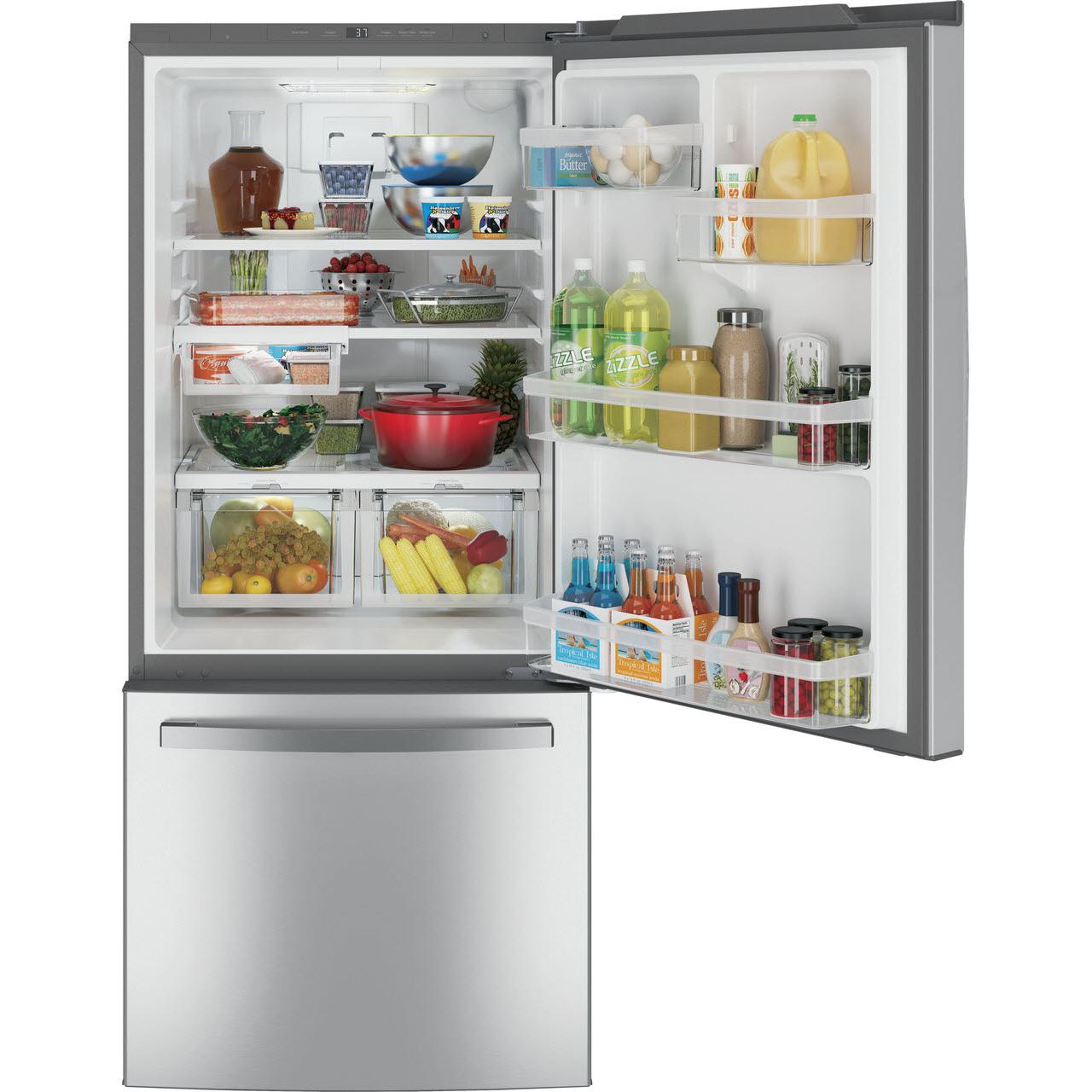  GE 30-inch, 21 cu.ft. Freestanding Bottom Freezer Refrigerator with Interior Ice Maker GDE21EYKFS IMAGE 4