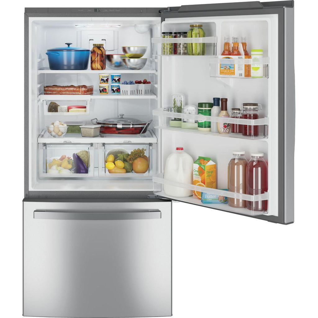 GE 33-inch, 24.8 cu.ft. Freestanding Bottom Freezer Refrigerator with Interior Ice Maker GDE25EYKFS IMAGE 4
