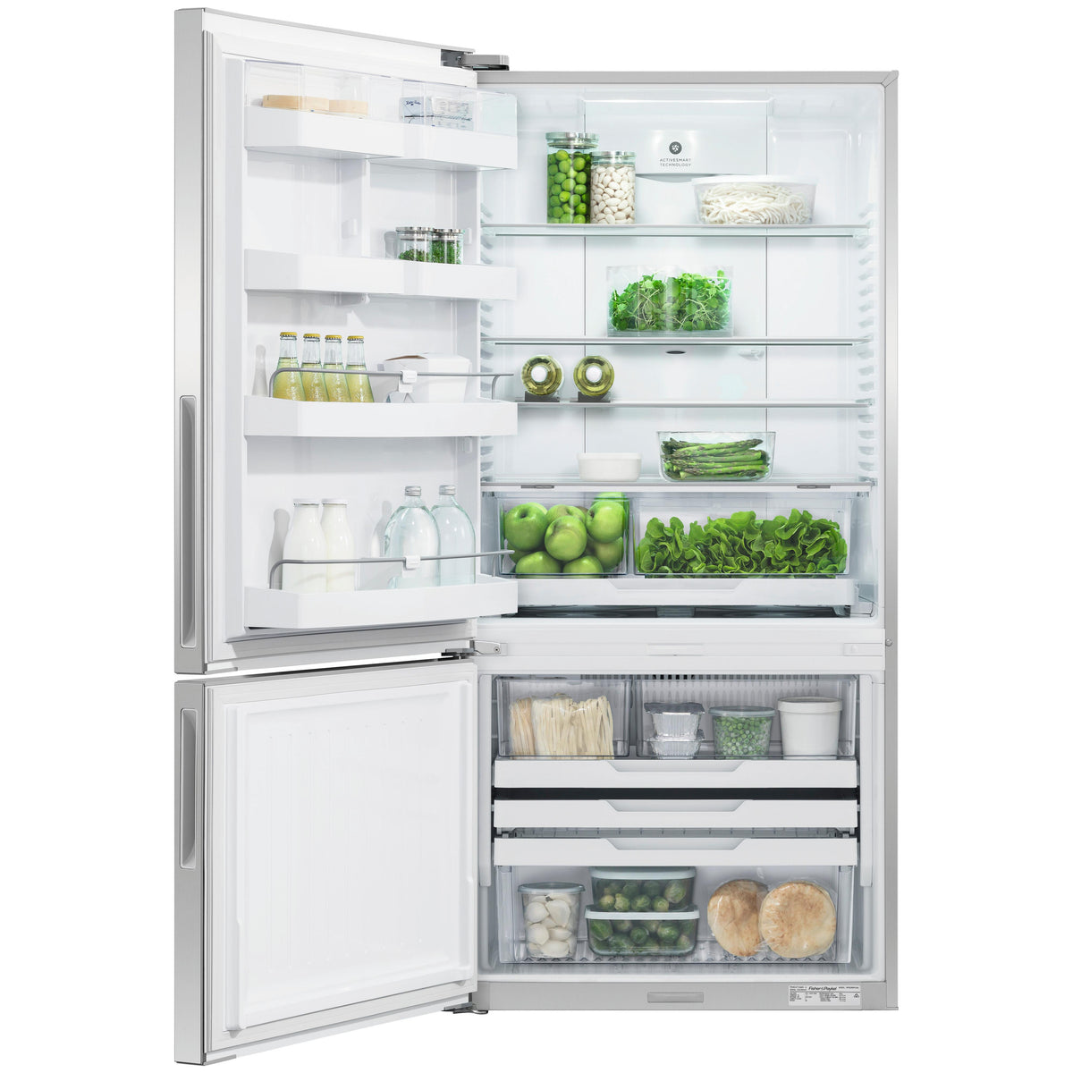 Fisher & Paykel 32-inch, 17.5 cu. ft. Counter-Depth Bottom Freezer Refrigerator with ActiveSmart™ RF170BLPX6NSP IMAGE 2