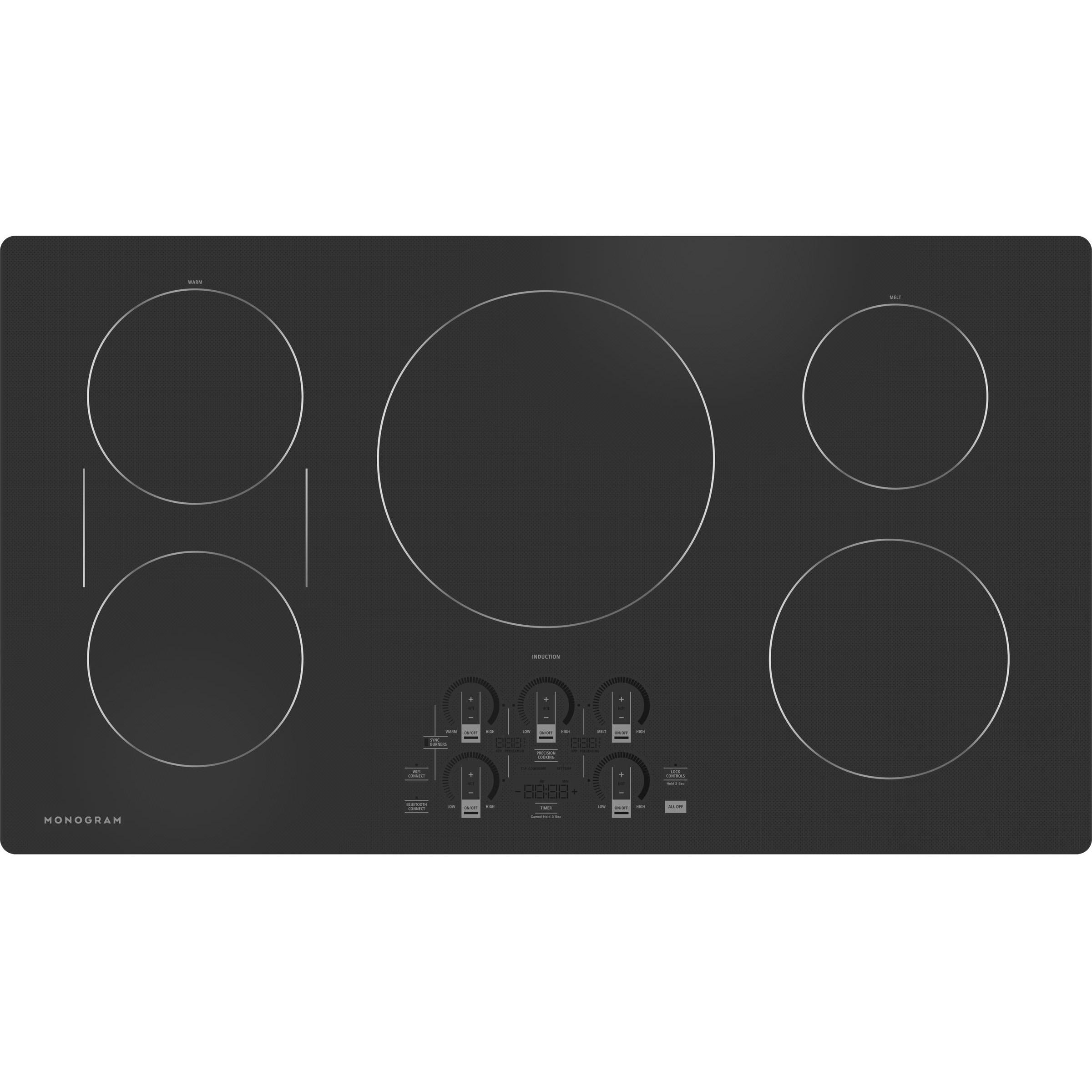  Monogram 36-inch Built-in Induction Cooktop with Wi-Fi Connect ZHU36RDTBB IMAGE 1