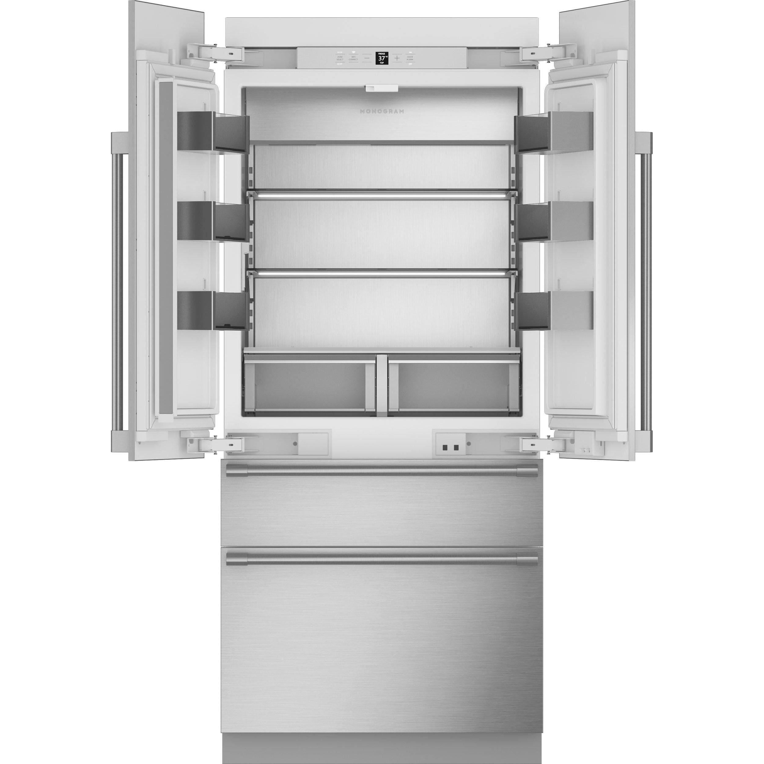  Monogram 36-inch, 20.1 cu. ft. French 4-Door Refrigerator with Wi-Fi Connect ZIP364IPVII IMAGE 2