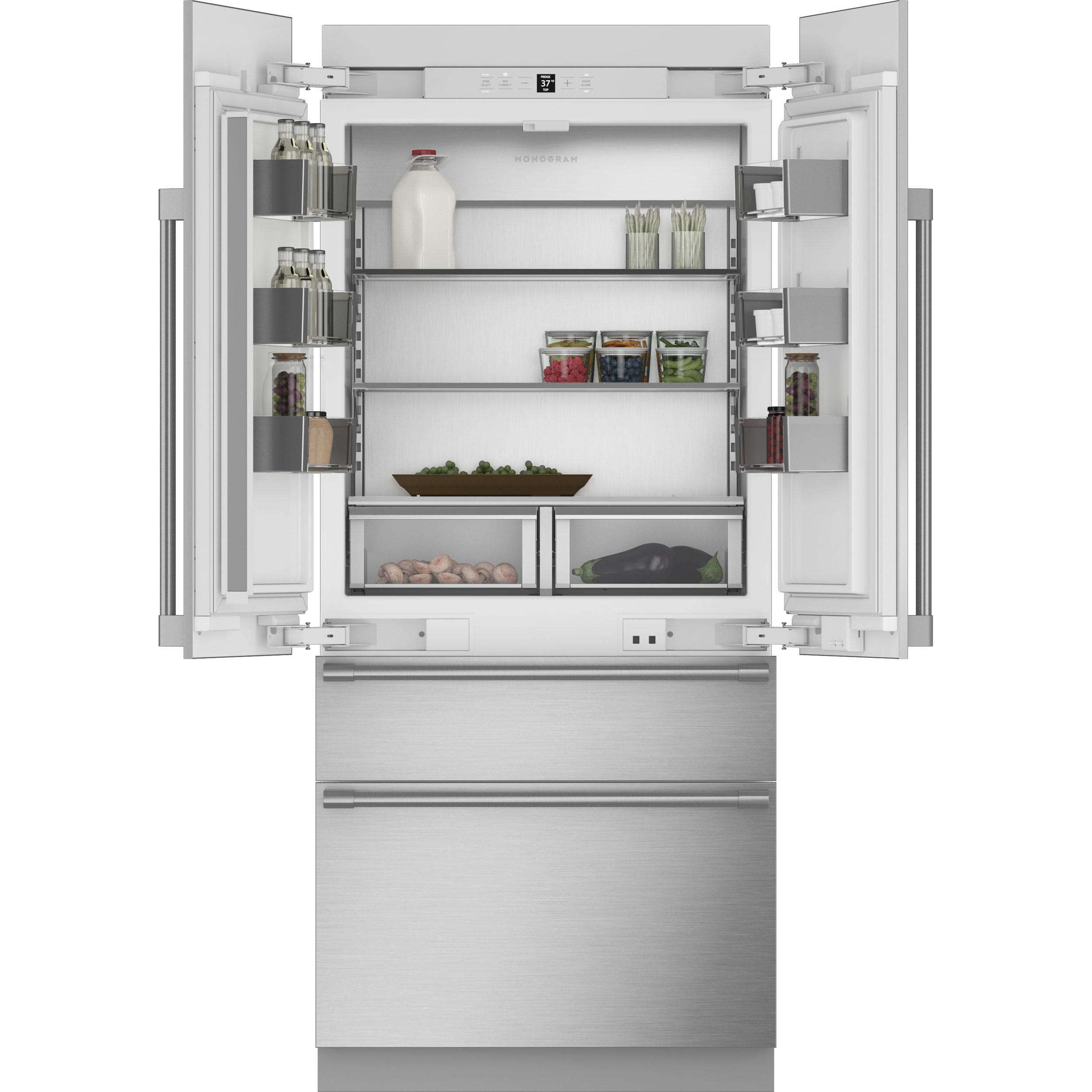  Monogram 36-inch, 20.1 cu. ft. French 4-Door Refrigerator with Wi-Fi Connect ZIP364NBVII IMAGE 3