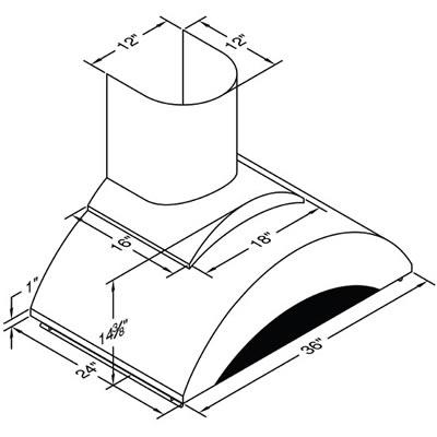  Vent-A-Hood 54-inch Wall Mount Range Hood ZTH-354SS IMAGE 2