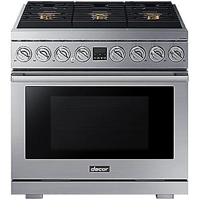  Dacor 36-inch Freestanding Gas Range with Perma-Flame™ DOP36T86GLS/DA IMAGE 1