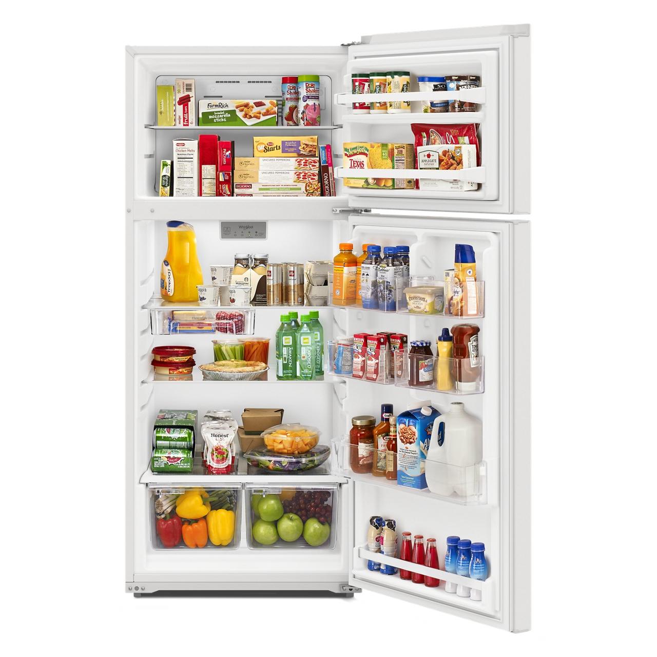  Whirlpool 28-inch Freestanding Top Freezer Refrigerator WRTX5328PW IMAGE 2