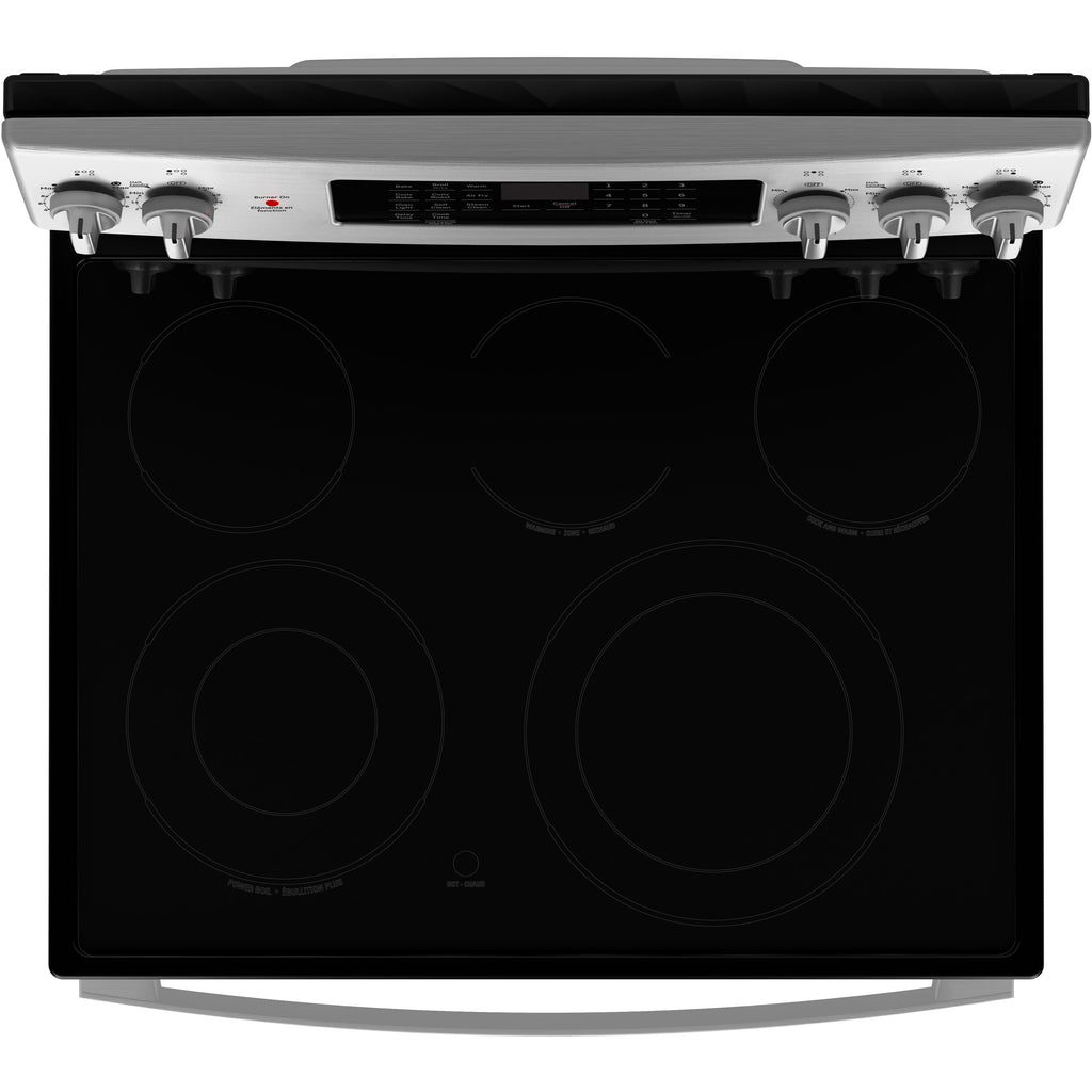  GE 30-inch Freestanding Electric Range with True European Convection Technology JCB840STSS IMAGE 3