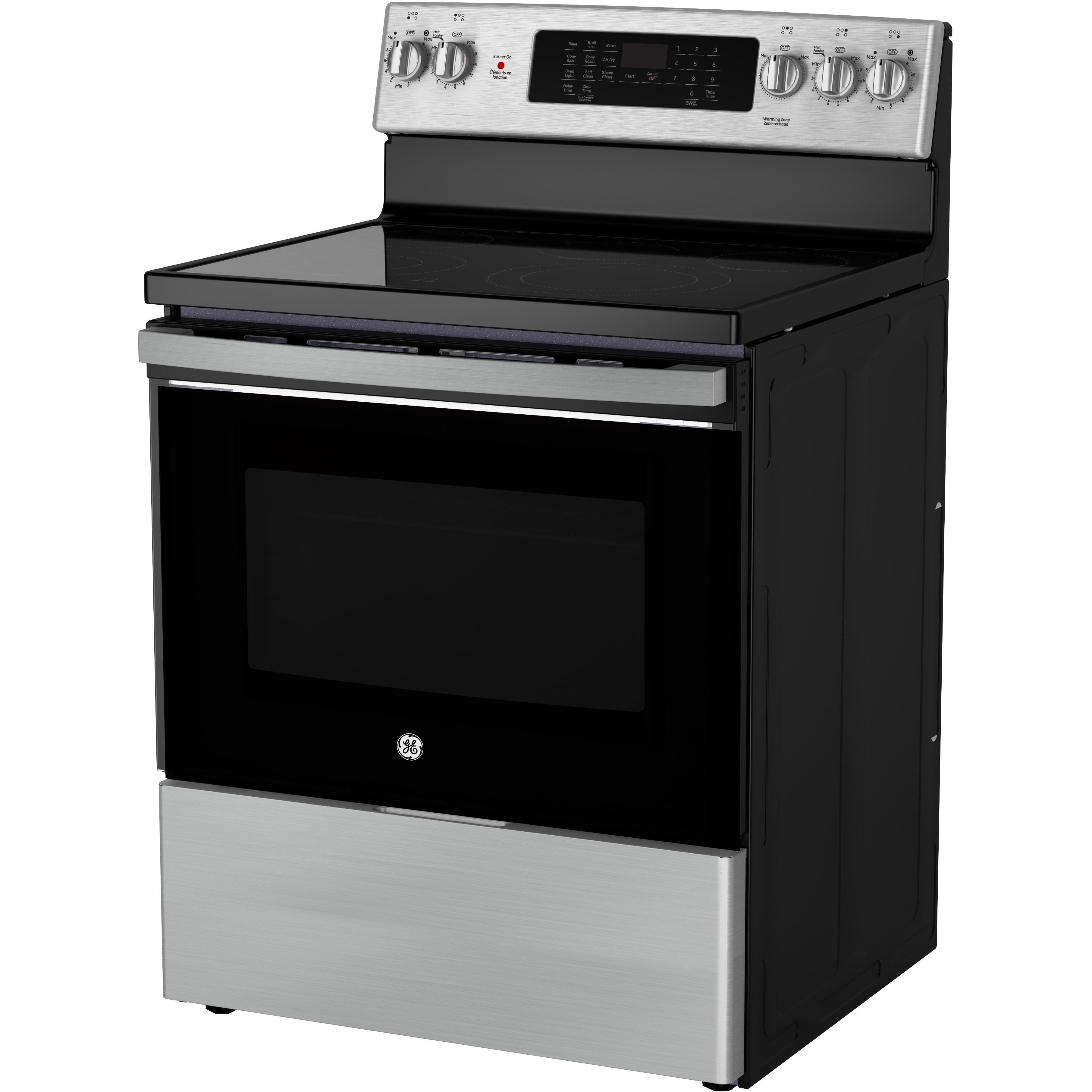  GE 30-inch Freestanding Electric Range with True European Convection Technology JCB840STSS IMAGE 4
