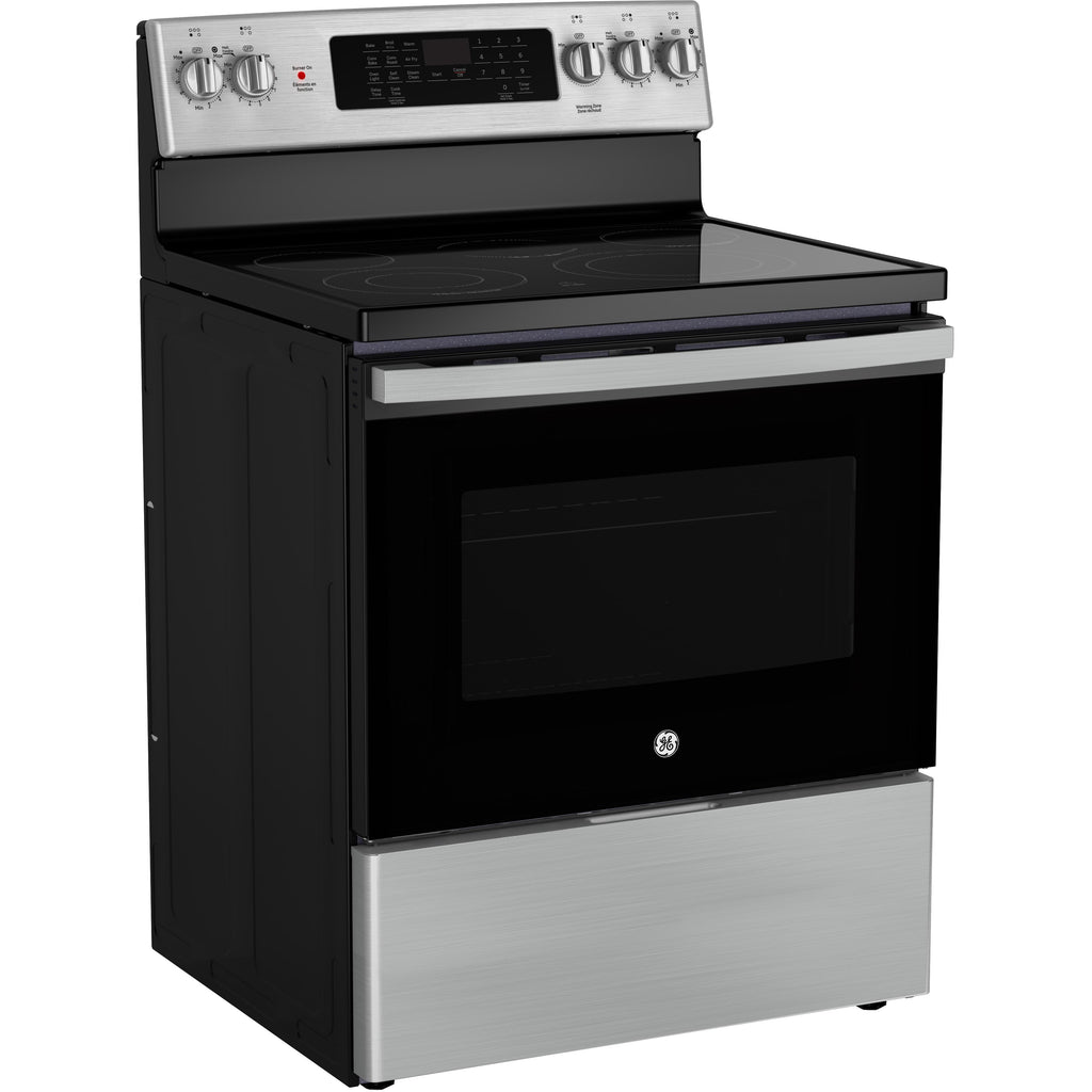  GE 30-inch Freestanding Electric Range with True European Convection Technology JCB840STSS IMAGE 5