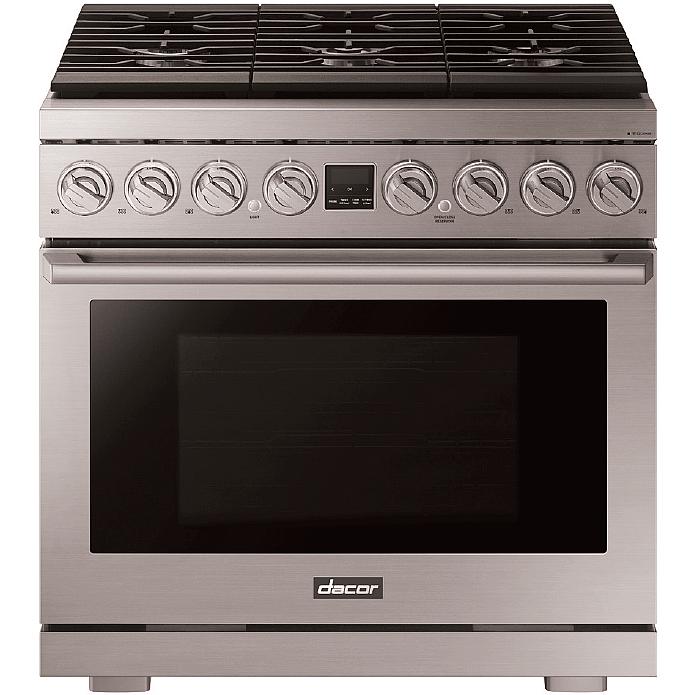  Dacor 36-inch Freestanding Dual-Fuel Range with Perma-Flame™ DOP36T86DLS/DA IMAGE 1