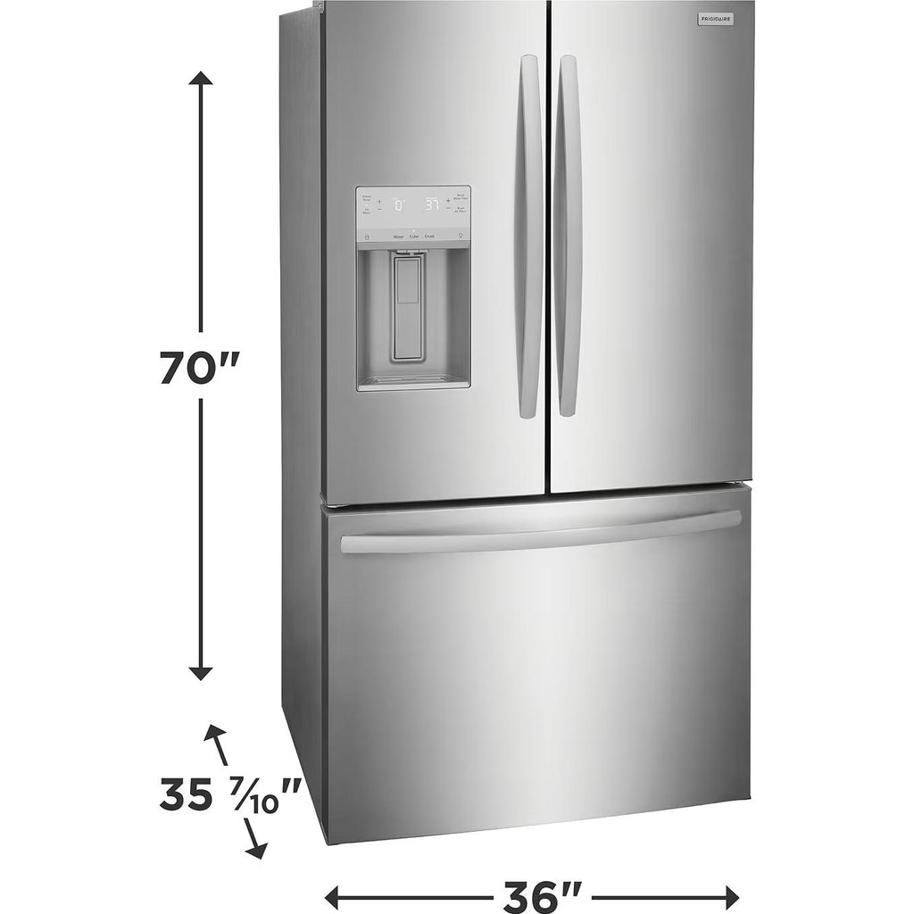  Frigidaire 36-inch, 27.8 cu. ft. Freestanding French 3-Door Refrigerator with Water and Ice Dispensing System FRFS282LAF IMAGE 4