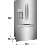  Frigidaire 36-inch, 27.8 cu. ft. Freestanding French 3-Door Refrigerator with Water and Ice Dispensing System FRFS282LAF IMAGE 4